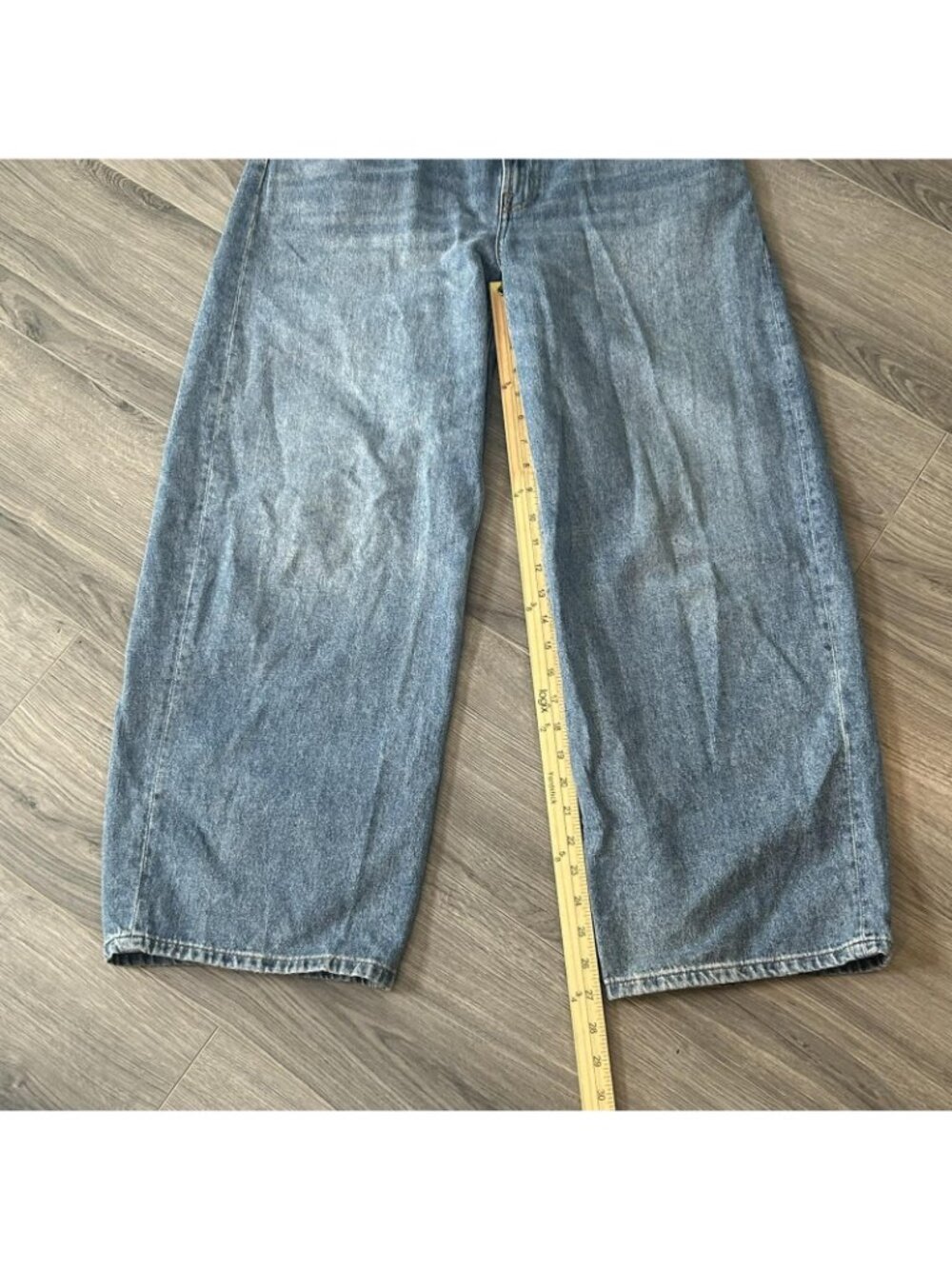 Everlane Jeans Women 30R Fits 32x27 Blue Barrel Baggy High Rise Wide Leg Organic - Picture 9 of 10